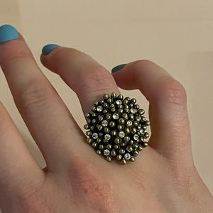 Vintage Kiam Family Bubble Cluster Rhinestone Statement Cocktail Ring